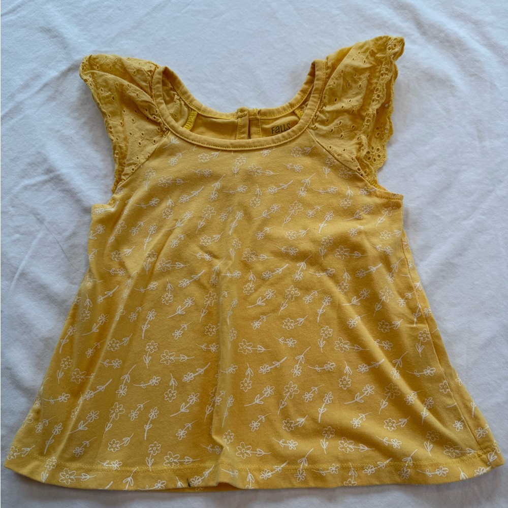 Yellow Floral Kids Top